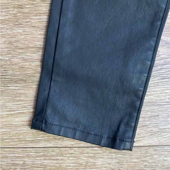 EILEEN FISHER Women's Sz. 6 Black Wax Coated Jeans Mid Rise Skinny Pants - Picture 7 of 11